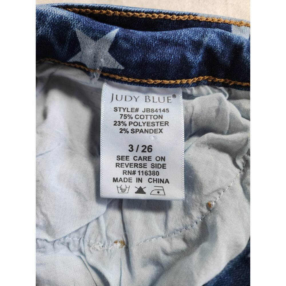 Judy Blue Star Print Skinny Fit Jeans Medium Wash Denim JB84145 Womens 3/26 - Picture 6 of 10